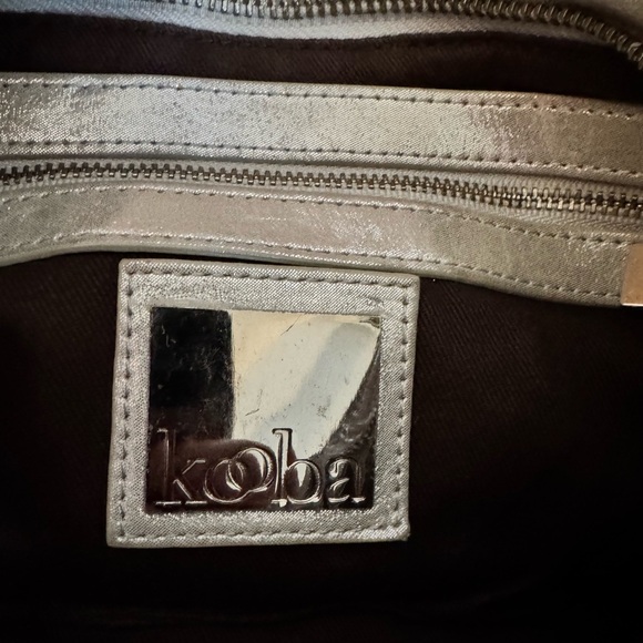 Kooba Silver Metallic Leather Clutch with Silver Coloured Hardware. 12.5” by 5” - Picture 6 of 7